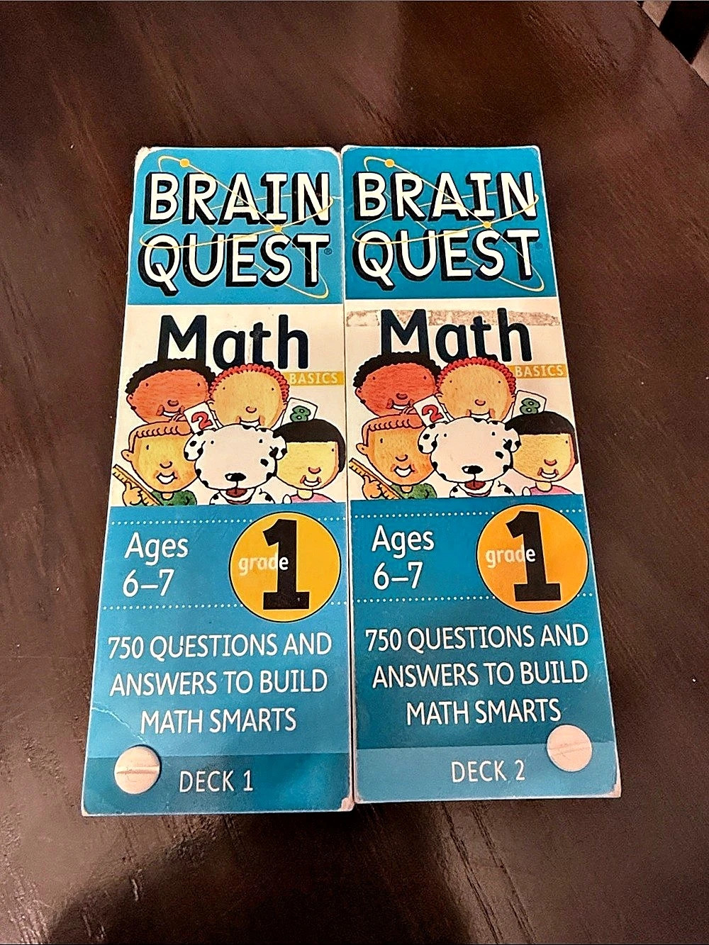 Brain Quest Math Grade 1 Decks 1 and 2 & 2 Ages 6-7